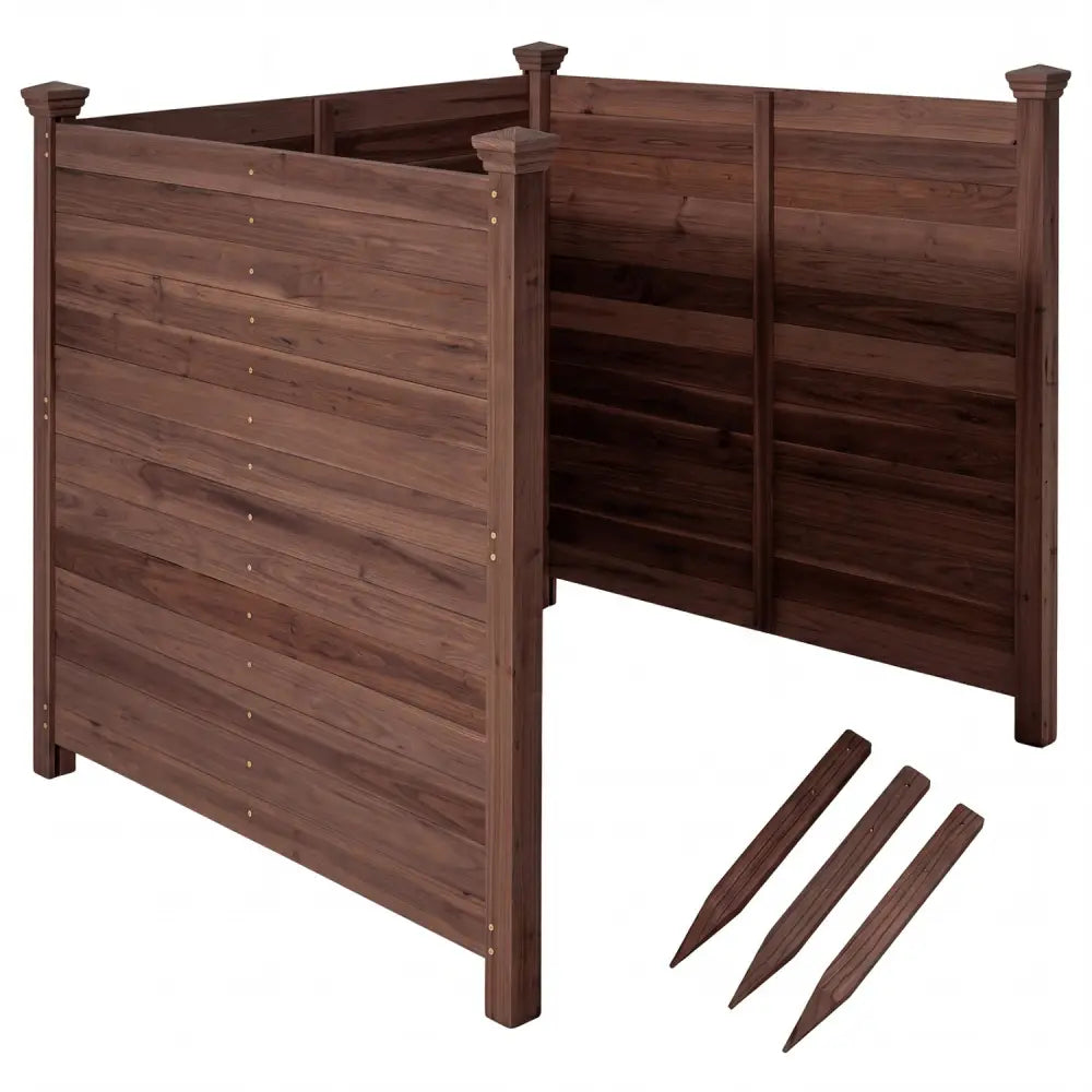 3-Panel Outdoor Privacy Air Conditioner Fence for Outside-Brown - Brown - Outdoor Privacy Screens