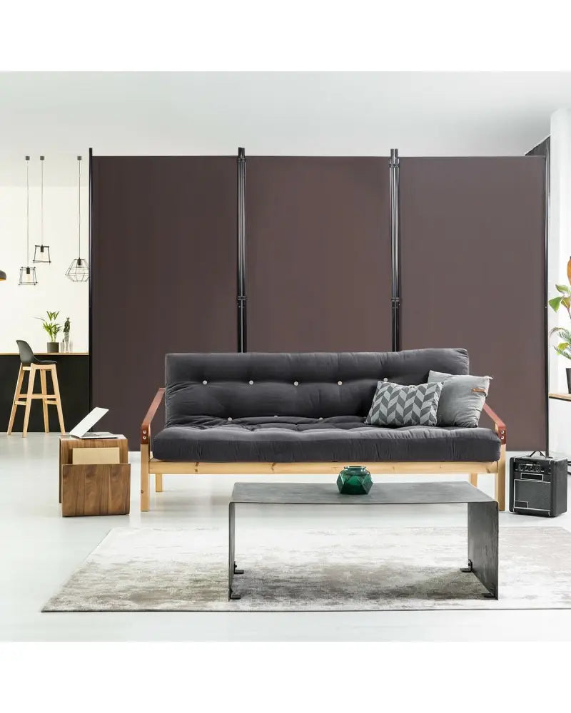 3-Panel Room Divider Folding Privacy Partition Screen for Office Room-Brown - Brown - Room Dividers
