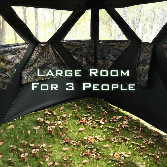 3 Person Portable Pop-Up Ground Hunting Blind with Tie-downs - Tents