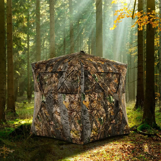 3 Person Portable Pop-Up Ground Hunting Blind with Tie-downs - Tents