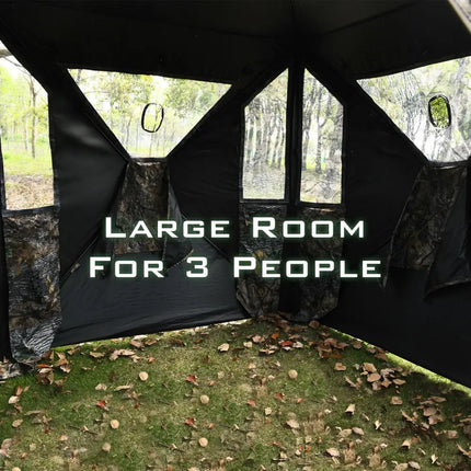 3 Person Portable Pop-Up Ground Tent with Gun Ports and Carrying Bag - Camouflage - Tents