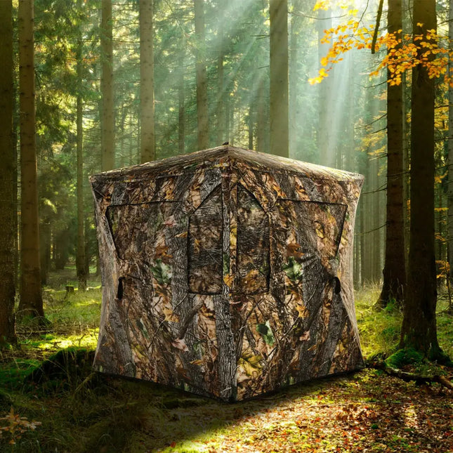 3 Person Portable Pop-Up Ground Tent with Gun Ports and Carrying Bag - Camouflage - Tents