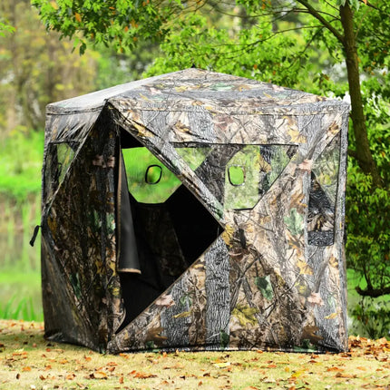 3 Person Portable Pop-Up Ground Tent with Gun Ports and Carrying Bag - Camouflage - Tents