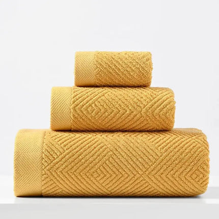 3‑Piece 100% Cotton Bath Towel Set – Soft, Quick‑Dry, Highly Absorbent Combed Cotton Towels (70×140 cm) for Bathroom, Toilet, Home & Family - Oasis Home Essentials