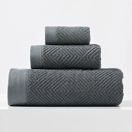 3‑Piece 100% Cotton Bath Towel Set – Soft, Quick‑Dry, Highly Absorbent Combed Cotton Towels (70×140 cm) for Bathroom, Toilet, Home & Family - Oasis Home Essentials