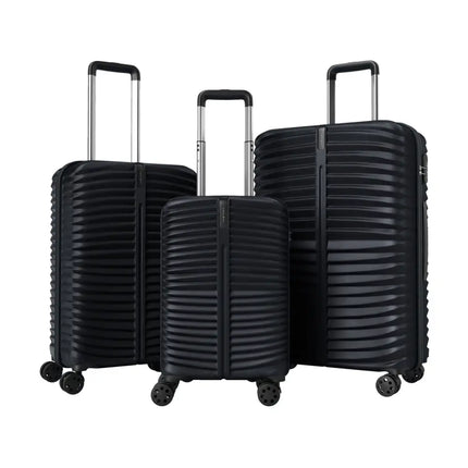 3 - Piece 20/24/28 Inch Lightweight Hardside Luggage Set with 8 - Spinner Wheels - Black - Oasis Home Essentials