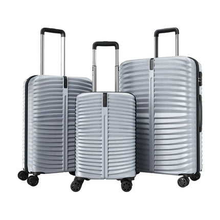 3 - Piece 20/24/28 Inch Lightweight Hardside Luggage Set with 8 - Spinner Wheels - Gray - Oasis Home Essentials