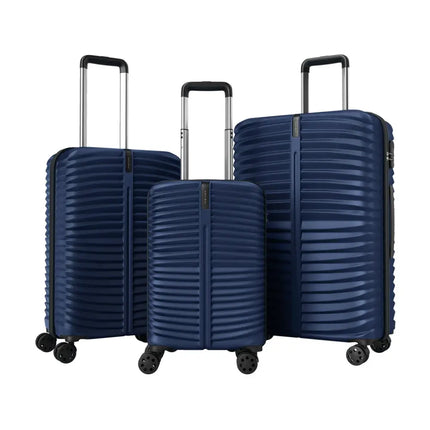 3 - Piece 20/24/28 Inch Lightweight Hardside Luggage Set with 8 - Spinner Wheels - Navy - Oasis Home Essentials