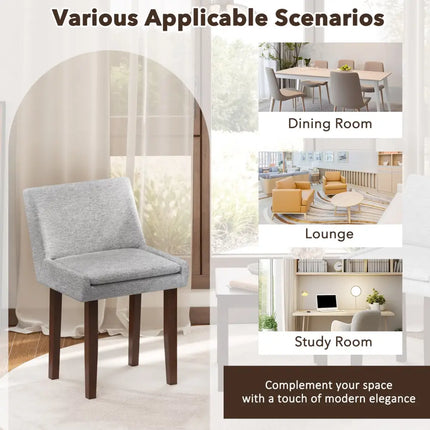 3-Piece Accent Table and Chair Set for Kitchen and Living Room-Brown & Gray Costway