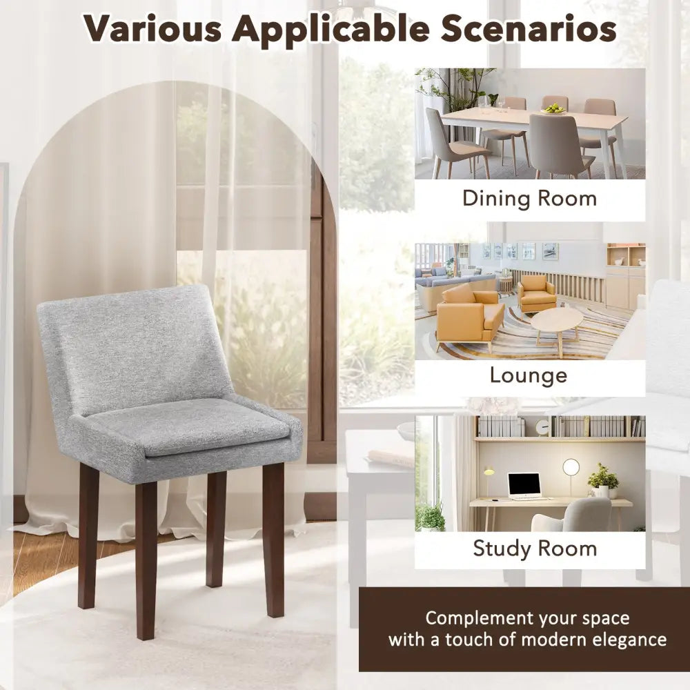 3-Piece Accent Table and Chair Set for Kitchen and Living Room-Brown & Gray - Dark Brown - Accent Chairs