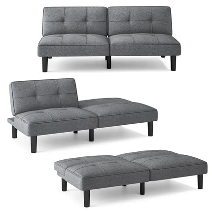 3-Piece Bedroom Bundle: Bedside Table with 3 Drawers+Modern Accent Chair+Convertible Folding Futon Sofa Bed Costway