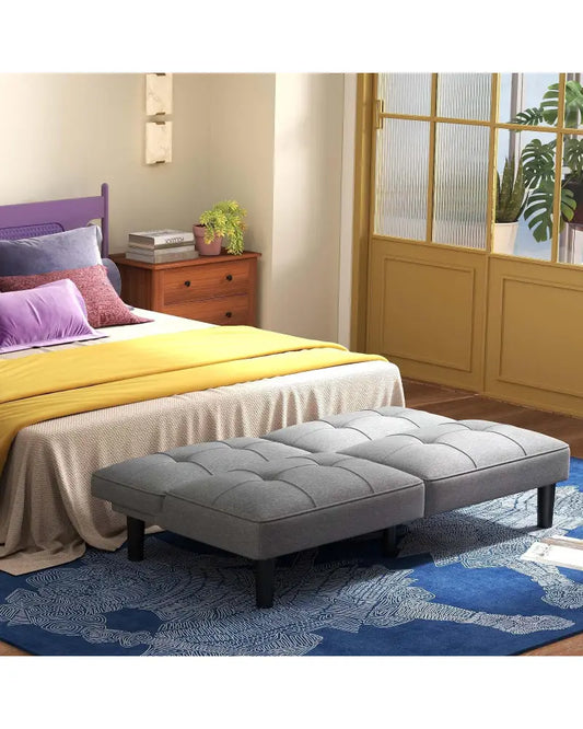 3-Piece Bedroom Bundle: Bedside Table with 3 Drawers + Modern Accent Chair + Convertible Folding Futon Sofa Bed