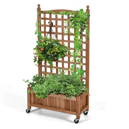 3-Piece Decorative Garden Ensemble: Mobile Planters for a Lush Oasis - Garden