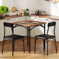 3-Piece Dining Table Set Square Kitchen Table and 2 Chairs for Dining Room-Rustic Brown - Rustic Brown - Dining Room