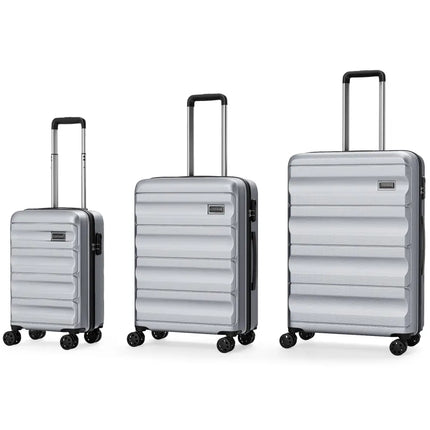 3-Piece Hardside Luggage Set 20/24/28 Inch Lightweight Hardside Suitcases-Gray - Gray - Camping