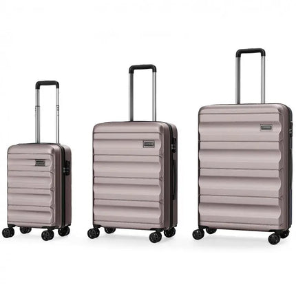 3-Piece Hardside Luggage Set 20/24/28 Inch Lightweight Hardside Suitcases-Pink - Pink - Camping