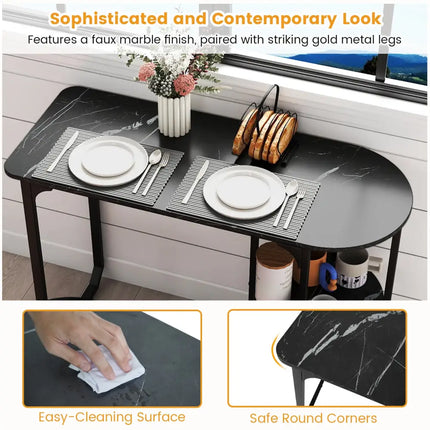 3-Piece Industrial Dining Table Set for Small Space-Black Costway