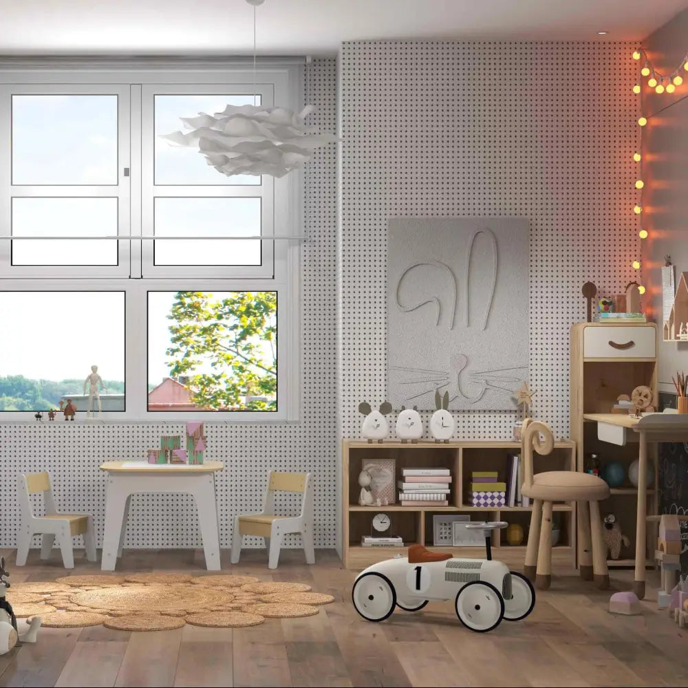 3-Piece Kid€™s Room Bundle: Twin Size Wooden House Bed + Kid’s Table and Chairs Set + Kids 2-Shelf Bookcase - Toddler &