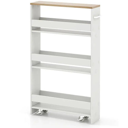 3-Piece Kitchen Furniture Set: Kitchen Island + 2 Bar Stools + Narrow Storage Cart Costway