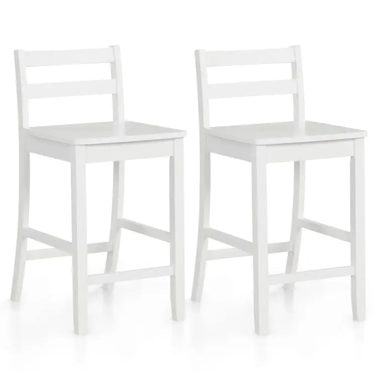 3-Piece Kitchen Furniture Set: Kitchen Island + 2 Bar Stools + Narrow Storage Cart - White - Kitchen & Dining
