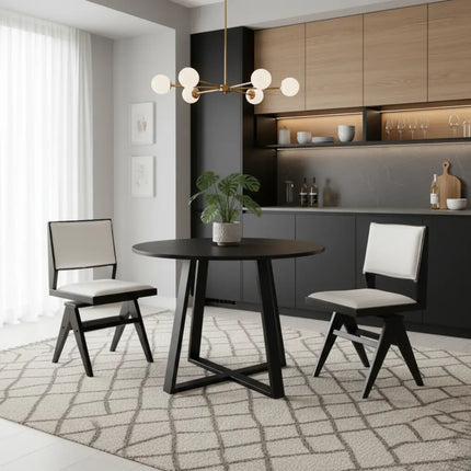 3-Piece Mid-Century Dining Set with 36 Round Pedestal Table and 2 Swivel Sherpa Upholstered Chairs Costway