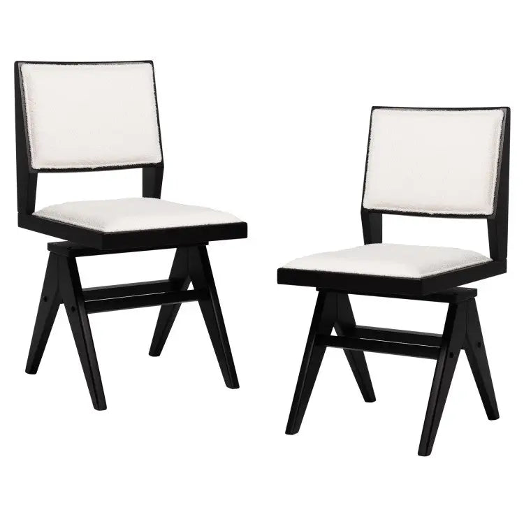 3-Piece Mid-Century Dining Set with 36€ Round Pedestal Table and 2 Swivel Sherpa Upholstered Chairs - Dining Room Sets