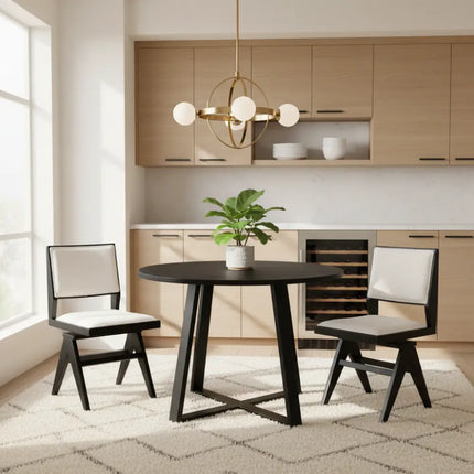 3-Piece Mid-Century Dining Set with 36 Round Pedestal Table and 2 Swivel Sherpa Upholstered Chairs Costway