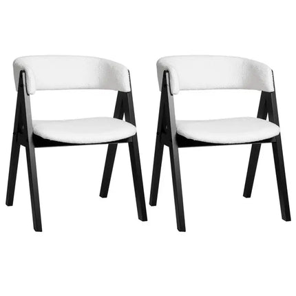 3-Piece Mid-Century Dining Set with 36 Round Pedestal Table and 2 Sherpa Upholstered Chairs Costway