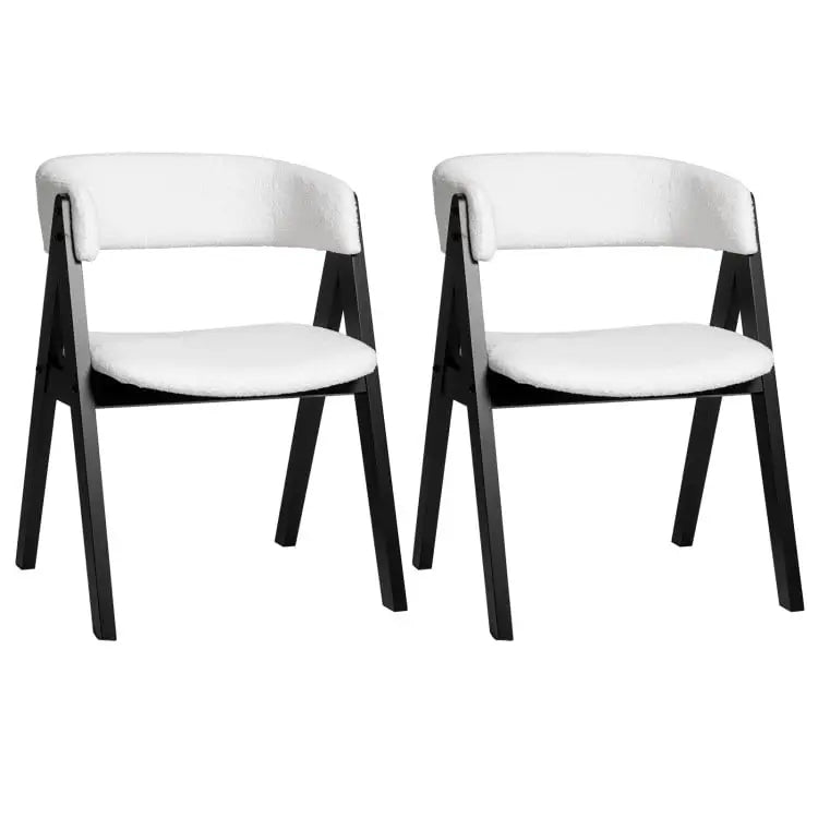 3-Piece Mid-Century Dining Set with 36€ Round Pedestal Table and 2 Sherpa Upholstered Chairs - Dining Room Sets