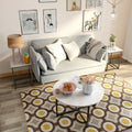 3-Piece Modern Faux Marble Coffee Table Set for Living Room-Gray - Gray - Coffee Tables