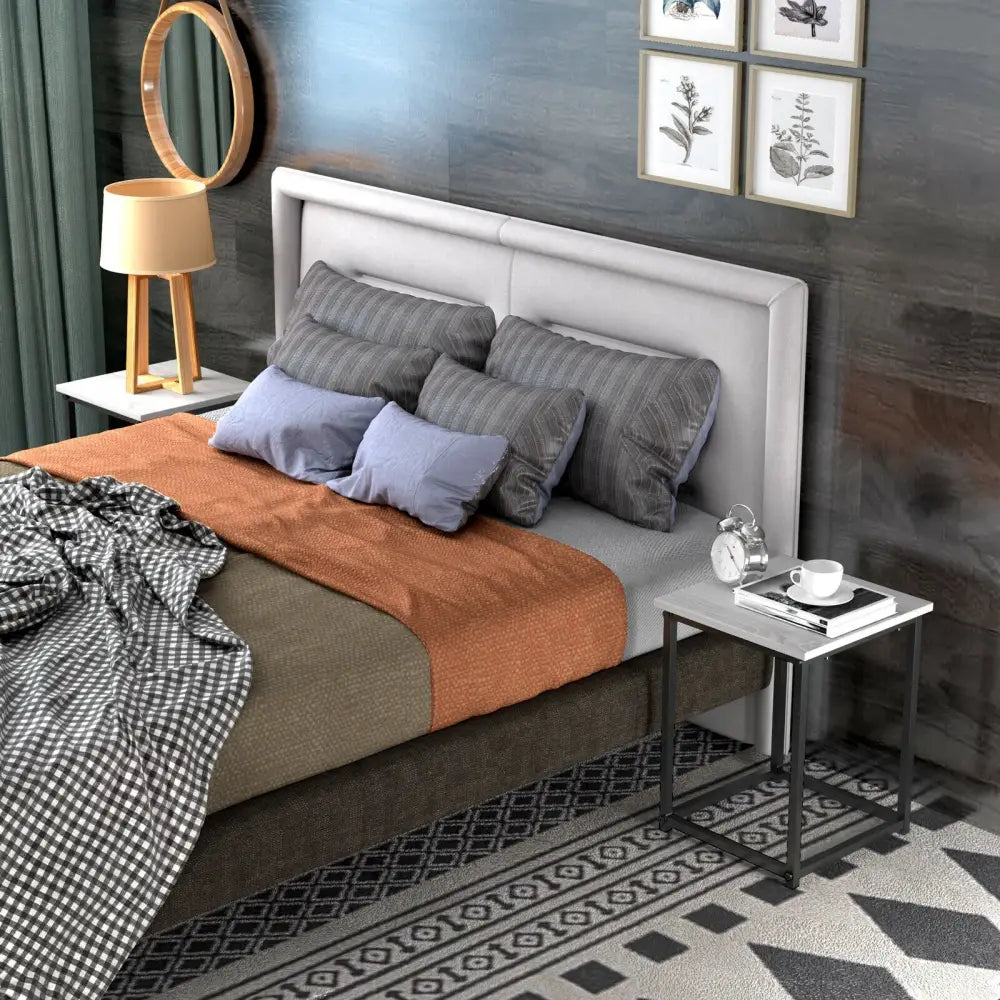 3-Piece Modern Faux Marble Coffee Table Set for Living Room-Natural - Natural - Coffee Tables