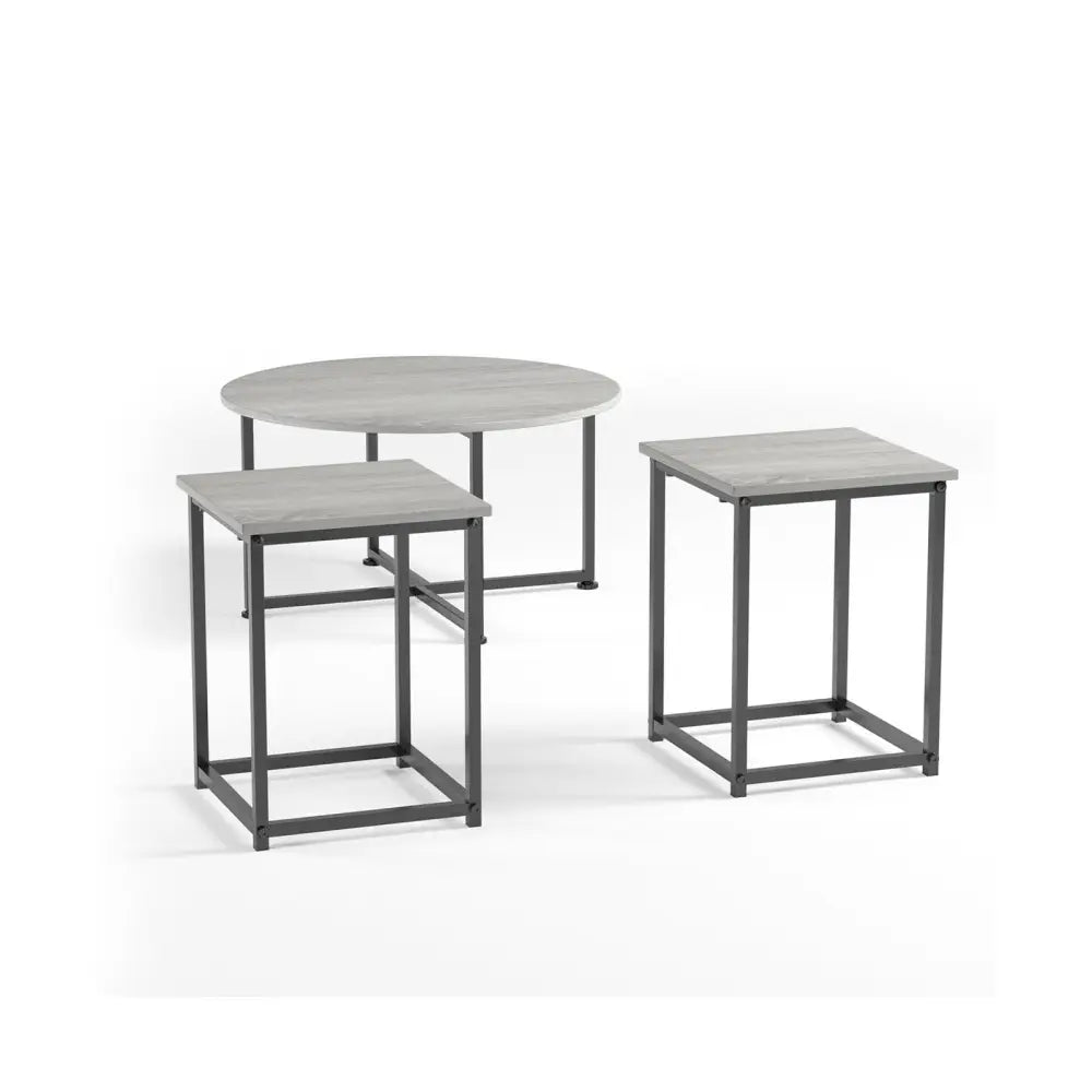3-Piece Modern Faux Marble Coffee Table Set for Living Room-Natural - Natural - Coffee Tables