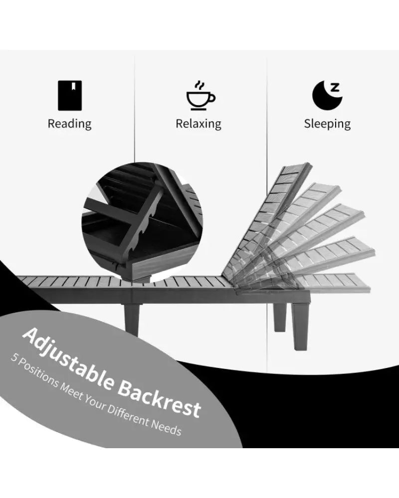 3-Piece Outdoor Adjustable Chaise Lounge Set with 2 Recliners and 1 Side Table for Garden Backyard - Outdoor Chaise