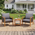 3 Piece Patio Furniture Set-Gray - Gray - Patio Dining Sets