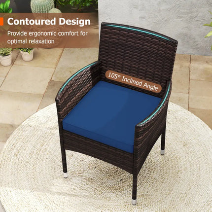 3 Piece Patio Furniture Set Outside Bistro Set for Porch-Navy - Navy - Patio Conversation Sets