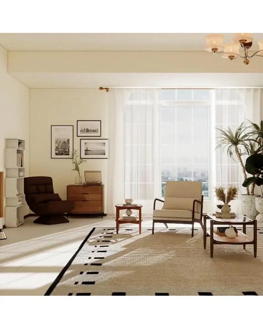 3 Piece Rattan and Wood Living Room Set with Side Table Coffee Table and TV Stand - Living Room