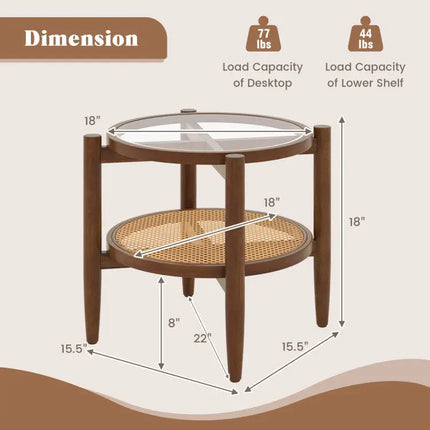 3-Piece Rattan Living Room Furniture Set with Tempered Glass Tabletop and Accent Chair Costway