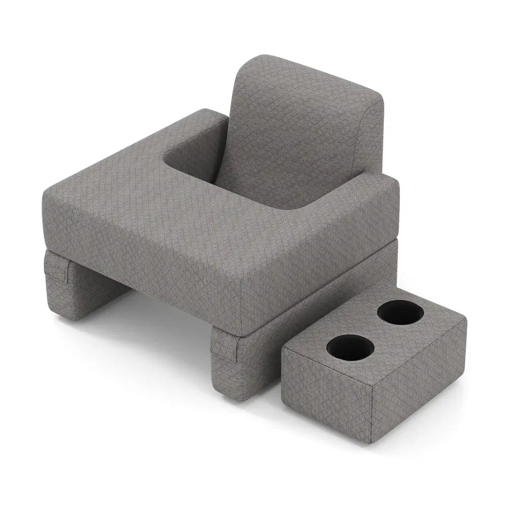 3-Piece Reading Pillow Set Extra Large Lap Desk with Coaster-Gray - Gray - Bedding