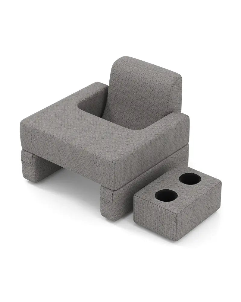 3-Piece Reading Pillow Set Extra Large Lap Desk with Coaster-Gray - Gray - Bedding