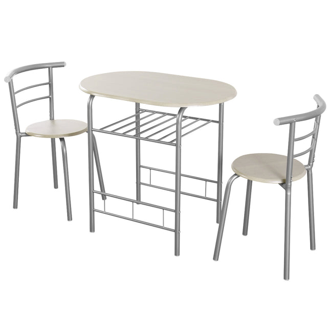 3-Piece Space-Saving Bistro Set for Kitchen and Apartment - Light Gray - Dining Room Sets