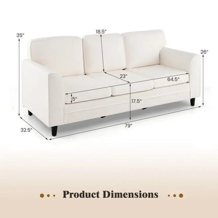 3-Piece Space-Saving Living Room with Teddy Sofa Display Bookshelf & Foldable Murphy Bed - Folding Beds