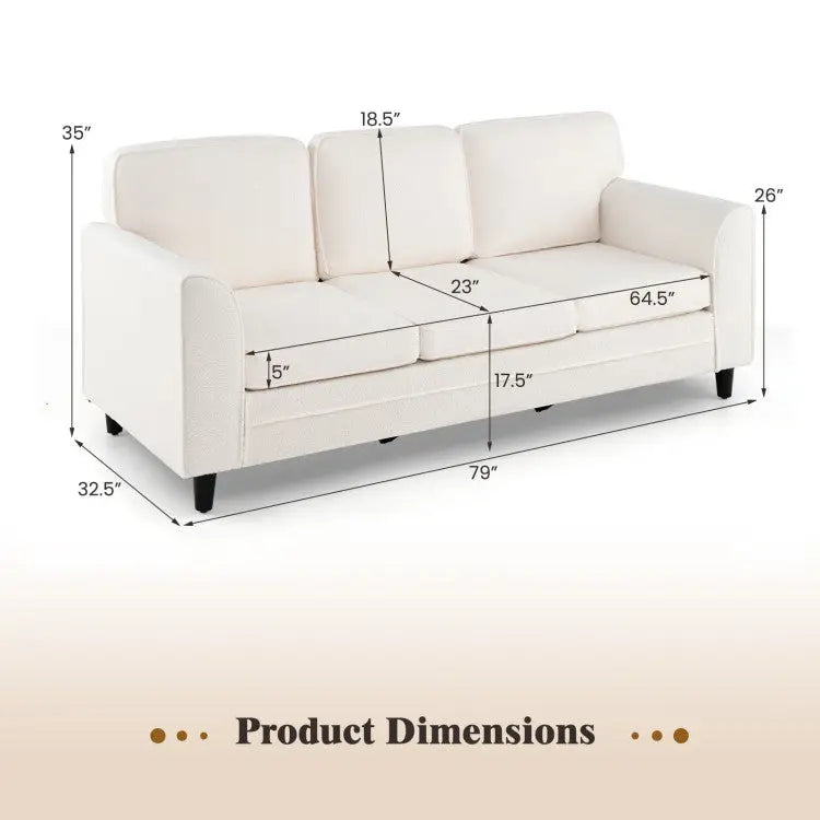 3-Piece Space-Saving Living Room with Teddy Sofa Display Bookshelf & Foldable Murphy Bed - Folding Beds