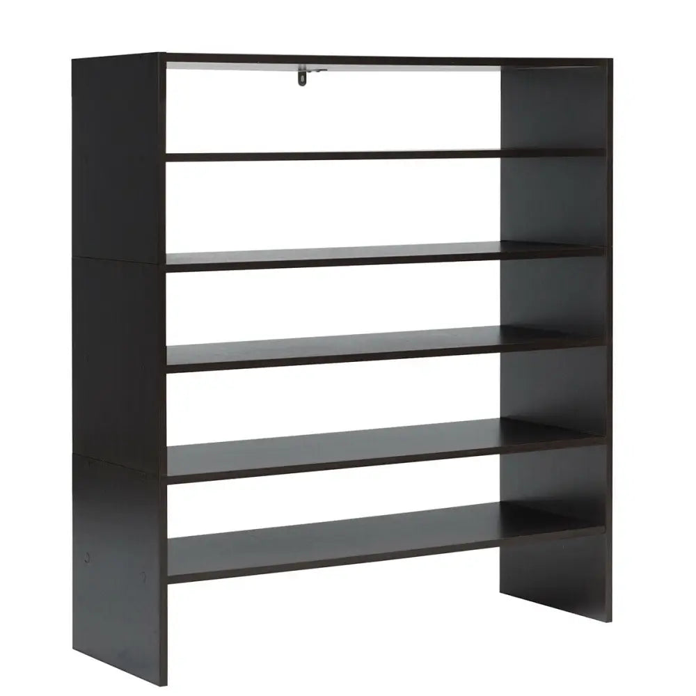 3 Pieces 31-Inch Stackable Multi-Shape Shoe Rack-Brown - Brown - Shoe Racks & Storage Benches