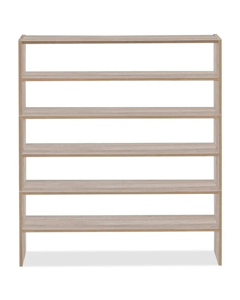3 Pieces 31-Inch Stackable Multi-Shape Shoe Rack-Natural - Natural - Shoe Racks & Storage Benches
