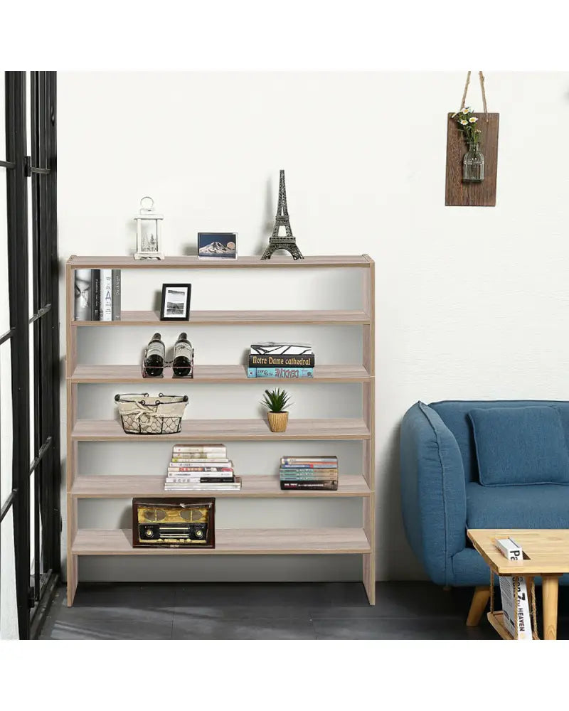 3 Pieces 31-Inch Stackable Multi-Shape Shoe Rack-Natural - Natural - Shoe Racks & Storage Benches