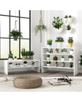 3 Pieces 31-Inch Stackable Multi-Shape Shoe Rack-White - White - Shoe Racks & Storage Benches