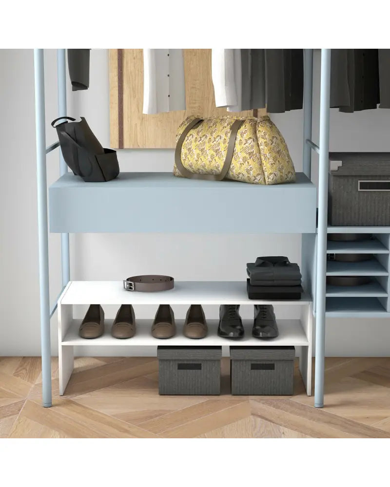 3 Pieces 31-Inch Stackable Multi-Shape Shoe Rack-White - White - Shoe Racks & Storage Benches