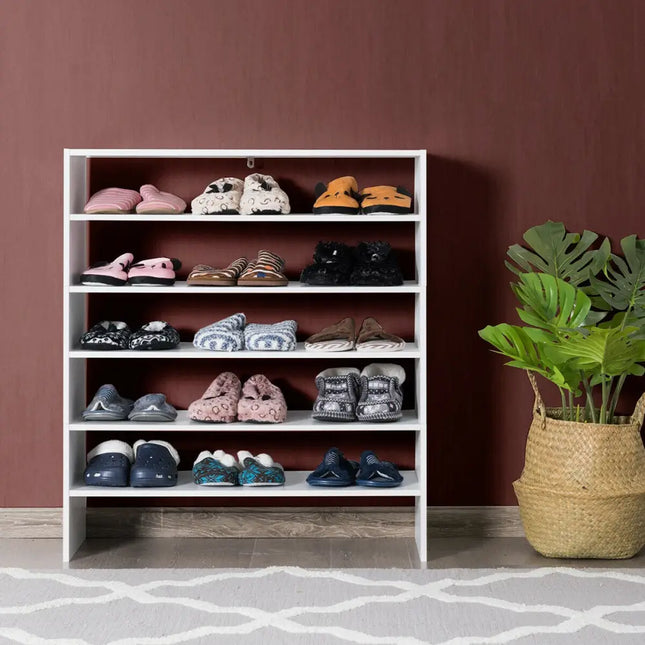 3 Pieces 31-Inch Stackable Multi-Shape Shoe Rack-White - White - Shoe Racks & Storage Benches