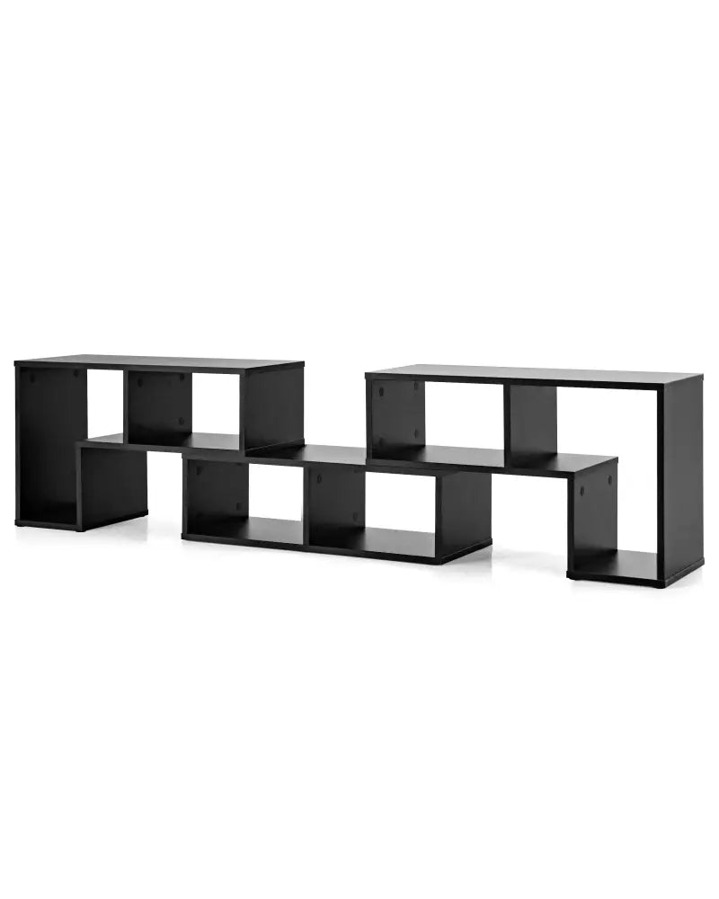 3 Pieces Adjustable TV Stand for TVs up to 65 Inch with Shelves-Black - Black - Entertainment Centers & TV Stands