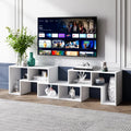 3 Pieces Adjustable TV Stand for TVs up to 65 Inch with Shelves-White - White - Entertainment Centers & TV Stands